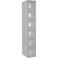 Clean Line Lockerettes, 6 -tier, 12" x 18" x 72", Steel, Grey, Rivet (Assembled) Ottawa Fastener Supply