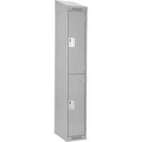 Clean Line Lockers, 2 -tier, 12" x 18" x 78", Steel, Grey, Rivet (Assembled) Ottawa Fastener Supply