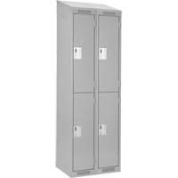 Clean Line Lockers, 2 -tier, Bank of 2, 24" x 18" x 78", Steel, Grey, Rivet (Assembled) Ottawa Fastener Supply