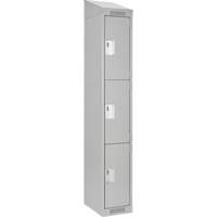 Clean Line Lockers, 3 -tier, 12" x 18" x 78", Steel, Grey, Rivet (Assembled) Ottawa Fastener Supply