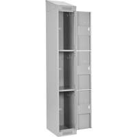 Clean Line Lockers, 3 -tier, Bank of 4, 48" x 18" x 78", Steel, Grey, Rivet (Assembled) Ottawa Fastener Supply
