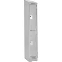 Clean Line Lockers, 2 -tier, 12" x 18" x 82", Steel, Grey, Rivet (Assembled) Ottawa Fastener Supply
