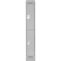 Clean Line Lockers, 2 -tier, 12" x 18" x 82", Steel, Grey, Rivet (Assembled) Ottawa Fastener Supply