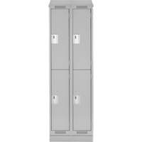 Clean Line Lockers, 2 -tier, Bank of 2, 24" x 18" x 82", Steel, Grey, Rivet (Assembled) Ottawa Fastener Supply