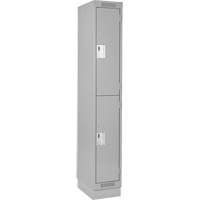 Clean Line Lockers, 2 -tier, 12" x 18" x 76", Steel, Grey, Rivet (Assembled) Ottawa Fastener Supply