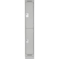 Clean Line Lockers, 2 -tier, 12" x 18" x 76", Steel, Grey, Rivet (Assembled) Ottawa Fastener Supply