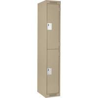 Clean Line Lockers, 2 -tier, 12" x 18" x 72", Steel, Beige, Rivet (Assembled) Ottawa Fastener Supply