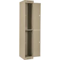 Clean Line Lockers, 2 -tier, Bank of 4, 48" x 18" x 72", Steel, Beige, Rivet (Assembled) Ottawa Fastener Supply