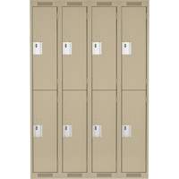 Clean Line Lockers, 2 -tier, Bank of 4, 48" x 18" x 72", Steel, Beige, Rivet (Assembled) Ottawa Fastener Supply