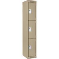 Clean Line Lockers, 3 -tier, 12" x 18" x 72", Steel, Beige, Rivet (Assembled) Ottawa Fastener Supply