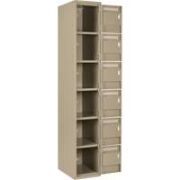Clean Line Lockerette, 6 -tier, Bank of 4, 48" x 18" x 72", Steel, Beige, Rivet (Assembled) Ottawa Fastener Supply