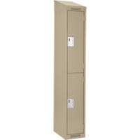 Clean Line Lockers, 2 -tier, 12" x 18" x 78", Steel, Beige, Rivet (Assembled) Ottawa Fastener Supply