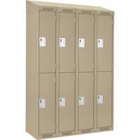 Casiers Clean Line, 2 niveaux, Bloc de 4, 48" x 18" x 78", Acier, Beige, Rivet (assembl&eacute;) Ottawa Fastener Supply