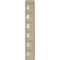 Clean Line Lockerette, 6 -tier, 12" x 18" x 78", Steel, Beige, Rivet (Assembled) Ottawa Fastener Supply