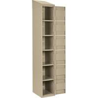Petits casiers Clean Line, 6 niveaux, Bloc de 4, 48" x 18" x 78", Acier, Beige, Rivet (assembl&eacute;) Ottawa Fastener Supply