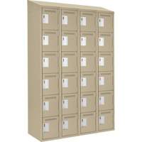 Petits casiers Clean Line, 6 niveaux, Bloc de 4, 48" x 18" x 78", Acier, Beige, Rivet (assembl&eacute;) Ottawa Fastener Supply