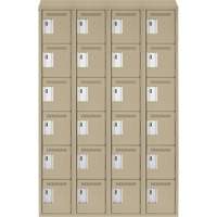 Petits casiers Clean Line, 6 niveaux, Bloc de 4, 48" x 18" x 78", Acier, Beige, Rivet (assembl&eacute;) Ottawa Fastener Supply