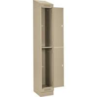 Clean Line Lockers, 2 -tier, Bank of 4, 48" x 18" x 82", Steel, Beige, Rivet (Assembled) Ottawa Fastener Supply