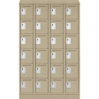 Petits casiers Clean Line, 6 niveaux, Bloc de 4, 48" x 18" x 82", Acier, Beige, Rivet (assembl&eacute;) Ottawa Fastener Supply