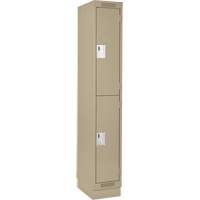 Clean Line Lockers, 2 -tier, 12" x 18" x 76", Steel, Beige, Rivet (Assembled) Ottawa Fastener Supply