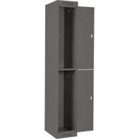 Clean Line Lockers, 2 -tier, Bank of 4, 48" x 18" x 72", Steel, Charcoal, Rivet (Assembled) Ottawa Fastener Supply
