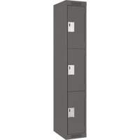 Clean Line Lockers, 3 -tier, 12" x 18" x 72", Steel, Charcoal, Rivet (Assembled) Ottawa Fastener Supply