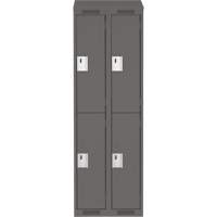 Clean Line Lockers, 2 -tier, Bank of 2, 24" x 18" x 78", Steel, Charcoal, Rivet (Assembled) Ottawa Fastener Supply