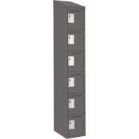 Clean Line Lockerette, 6 -tier, 12" x 18" x 78", Steel, Charcoal, Rivet (Assembled) Ottawa Fastener Supply