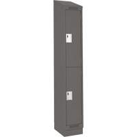 Clean Line Lockers, 2 -tier, 12" x 18" x 82", Steel, Charcoal, Rivet (Assembled) Ottawa Fastener Supply
