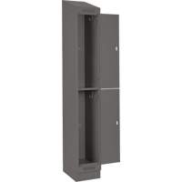 Clean Line Lockers, 2 -tier, Bank of 4, 48" x 18" x 82", Steel, Charcoal, Rivet (Assembled) Ottawa Fastener Supply