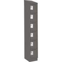 Clean Line Lockerette, 6 -tier, 12" x 18" x 82", Steel, Charcoal, Rivet (Assembled) Ottawa Fastener Supply