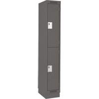 Clean Line Lockers, 2 -tier, 12" x 18" x 76", Steel, Charcoal, Rivet (Assembled) Ottawa Fastener Supply