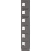 Clean Line Lockerette, 6 -tier, 12" x 18" x 76", Steel, Charcoal, Rivet (Assembled) Ottawa Fastener Supply