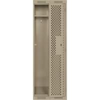 Clean Line™ Lockers, Bank of 2, 24" x 15" x 72", Steel, Beige, Rivet (Assembled), Perforated FK753 | Ottawa Fastener Supply