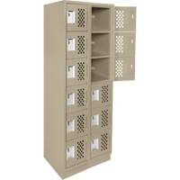 Assembled Lockerettes Clean Line Perforated Economy Lockers, 6 -tier, Bank of 2, 18" x 72" x 12", Steel Ottawa Fastener Supply
