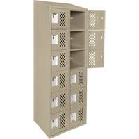 Clean-Line Perforated Lockerette, 6 -tier, Bank of 2, 12" x 72" x 12", Steel Ottawa Fastener Supply