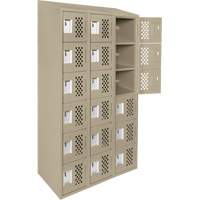 Clean-Line Perforated Lockerette, 6 -tier, Bank of 3, 15" x 72" x 12", Steel Ottawa Fastener Supply