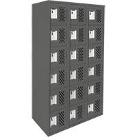 Assembled Lockerettes Clean Line Perforated Economy Lockers, 6 -tier, Bank of 3, 18" x 72" x 12", Steel Ottawa Fastener Supply