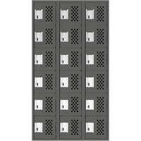 Assembled Lockerettes Clean Line Perforated Economy Lockers, 6 -tier, Bank of 3, 18" x 72" x 12", Steel Ottawa Fastener Supply