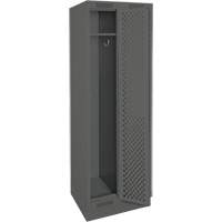 Clean Line Lockers, Bank of 2, 24" x 15" x 76", Steel, Charcoal, Rivet (Assembled), Perforated Ottawa Fastener Supply