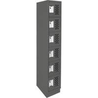 Assembled Lockerettes Clean Line Perforated Economy Lockers, 6 -tier, 18" x 72" x 12", Steel Ottawa Fastener Supply