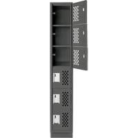 Assembled Lockerettes Clean Line Perforated Economy Lockers, 6 -tier, 18" x 72" x 12", Steel Ottawa Fastener Supply