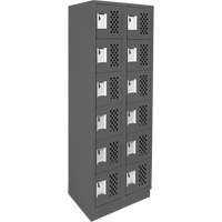 Assembled Lockerettes Clean Line Perforated Economy Lockers, 6 -tier, Bank of 2, 18" x 72" x 12", Steel Ottawa Fastener Supply