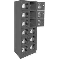 Assembled Lockerettes Clean Line Perforated Economy Lockers, 6 -tier, Bank of 2, 18" x 72" x 12", Steel Ottawa Fastener Supply