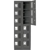 Assembled Lockerettes Clean Line Perforated Economy Lockers, 6 -tier, Bank of 2, 18" x 72" x 12", Steel Ottawa Fastener Supply