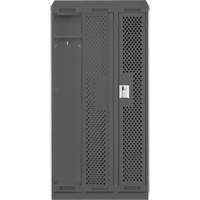 Clean Line Lockers, Bank of 3, 36" x 12" x 82", Steel, Charcoal, Rivet (Assembled), Perforated Ottawa Fastener Supply