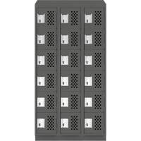 Clean-Line Perforated Lockerette, 6 -tier, Bank of 3, 12" x 72" x 12", Steel Ottawa Fastener Supply