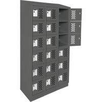 Clean-Line Perforated Lockerette, 6 -tier, Bank of 3, 12" x 72" x 12", Steel Ottawa Fastener Supply