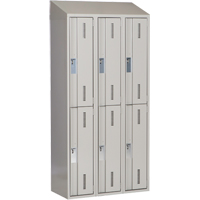 Concorde Heavy-Duty Lockers, 2 -tier, Bank of 3, 36" x 18" x 78", Steel, Grey, Welded (Assembled) Ottawa Fastener Supply