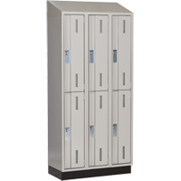 Concorde Heavy-Duty Lockers, 2 -tier, Bank of 3, 36" x 18" x 82", Steel, Grey, Welded (Assembled) Ottawa Fastener Supply
